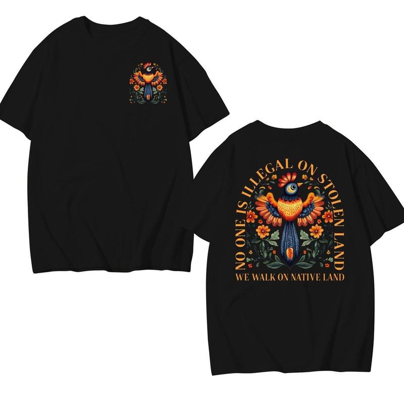 No Human Is Illegal Stolen Land 2 Side Rights - Adult & Kids T-Shirts, Sweatshirts & Hoodies apparel design preview 1