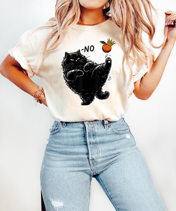No Kings America Black Cat Funny Political Meme - Adult & Kids T-Shirts, Sweatshirts & Hoodies apparel design preview 1