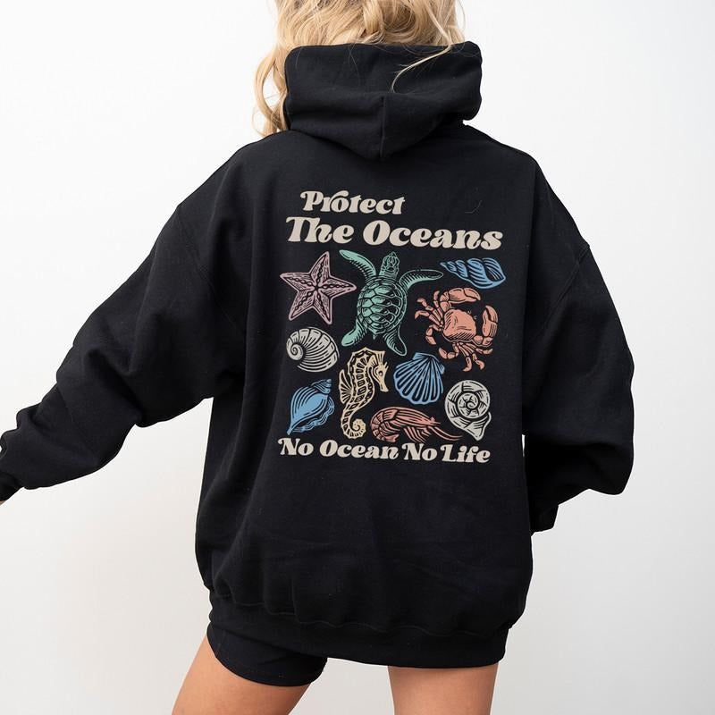 No Ocean Life Protect Oceans Save Animals Marine - Adult & Kids T-Shirts, Sweatshirts & Hoodies apparel design preview 1