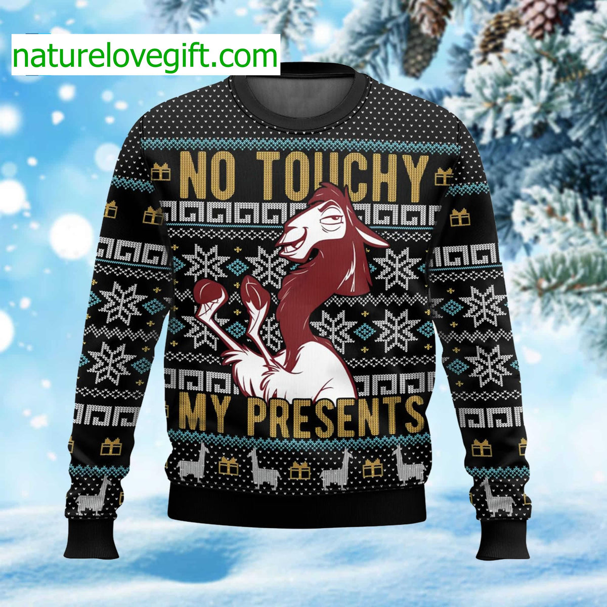 No Touchy My Presents Ugly Christmas Sweater - Holiday Gift product image