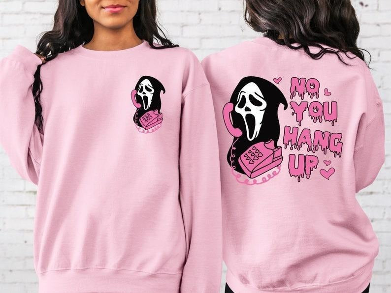No You Hang Up Halloween Ghostface Valentine Funny - Adult & Kids T-Shirts, Sweatshirts & Hoodies apparel design preview 1
