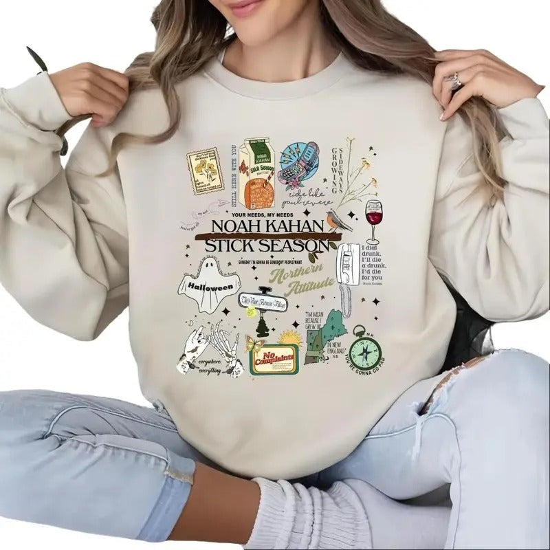 Noah Kahan Stick Season Retro Cute Womenswear - Adult & Kids T-Shirts, Sweatshirts & Hoodies apparel design preview 1
