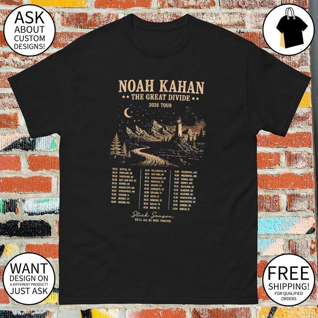Noah Kahan The Great Divide Tour 2026 Folk Music - Adult & Kids T-Shirts, Sweatshirts & Hoodies apparel design preview 1