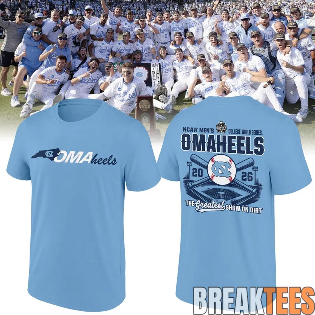 North Carolina Tar Heels 2026 Baseball College World - Adult & Kids T-Shirts, Sweatshirts & Hoodies apparel design preview 1