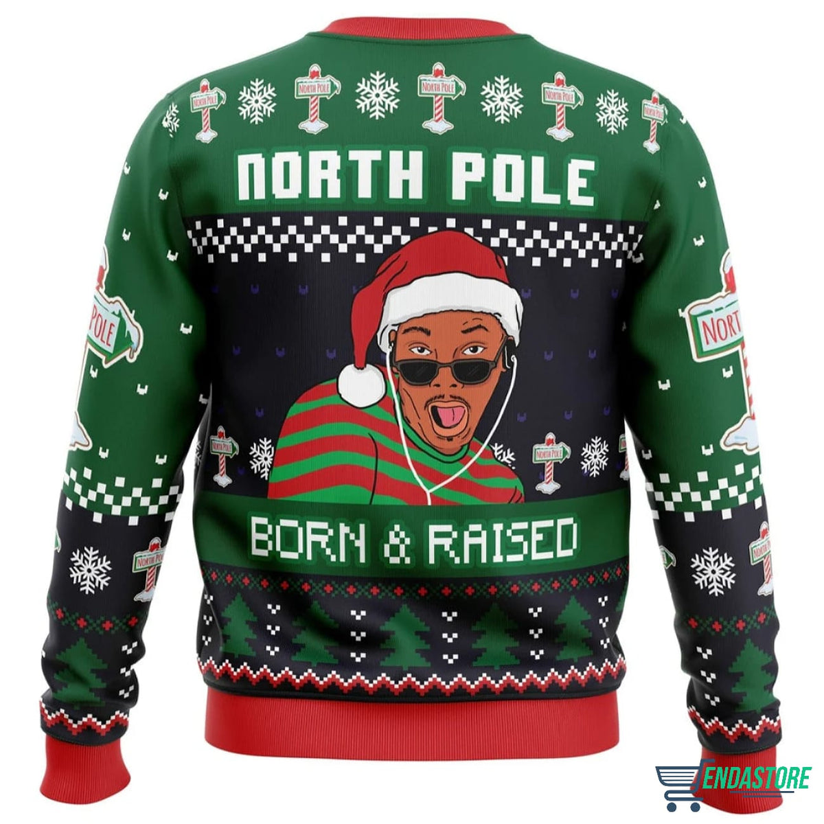 North Pole Born And Raised 3D Christmas Sweater - Holiday Gift product image 2