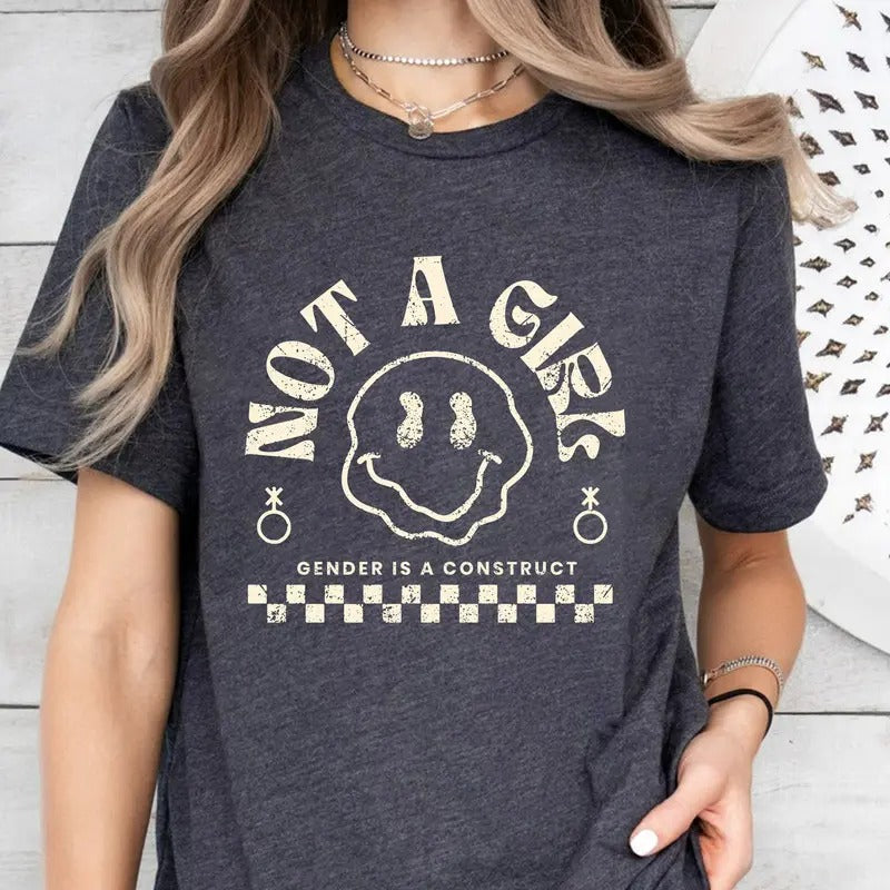 Not Girl Non Binary Enby Gender Is Construct - Adult & Kids T-Shirts, Sweatshirts & Hoodies apparel design preview 1