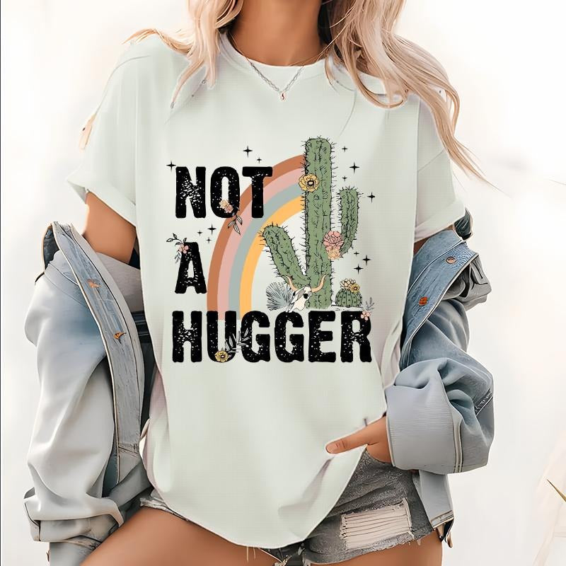 Not Hugger Retro Pattern Cactus Rainbow Boho Tops - Adult & Kids T-Shirts, Sweatshirts & Hoodies apparel design preview 1