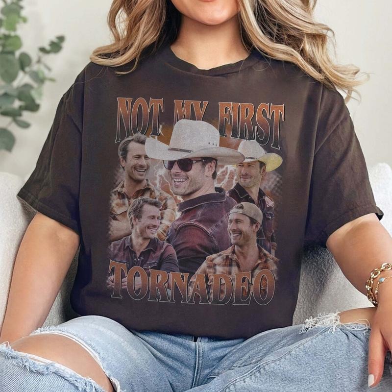 Not My First Tornadeo Glen Powell Twisters - Adult & Kids T-Shirts, Sweatshirts & Hoodies apparel design preview 1