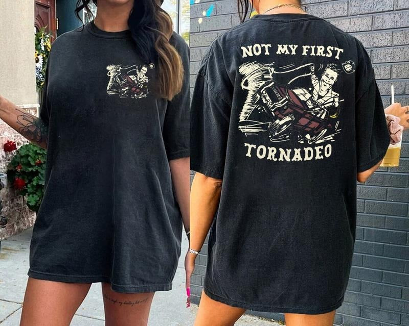 Not My First Tornado 2 Sides Twisters Glen Powell - Adult & Kids T-Shirts, Sweatshirts & Hoodies apparel design preview 1