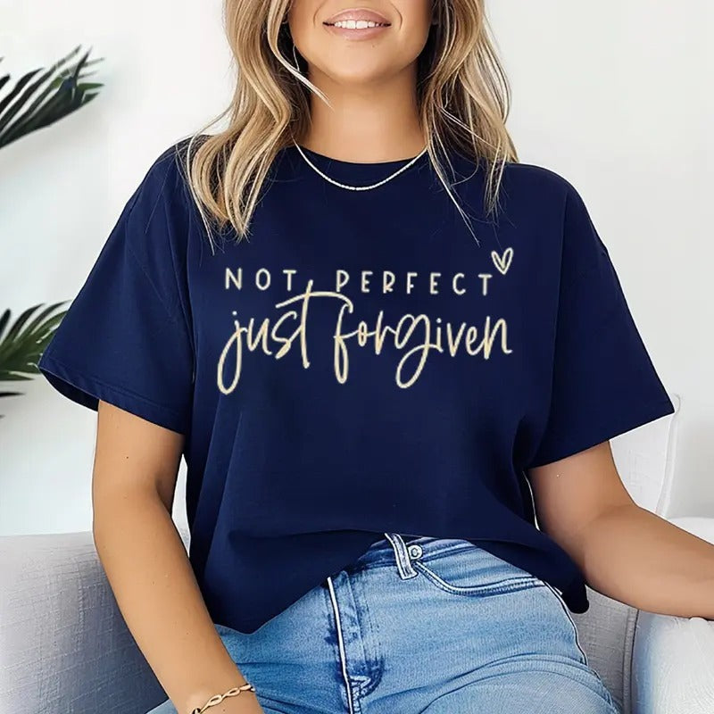 Not Perfect Just Forgiven Casual Crew Neck Short - Adult & Kids T-Shirts, Sweatshirts & Hoodies apparel design preview 1