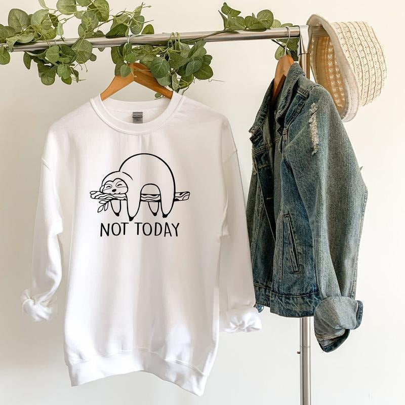 Not Today Sloth Lazy Funny Lovers Sarcastic - Adult & Kids T-Shirts, Sweatshirts & Hoodies apparel design preview 1
