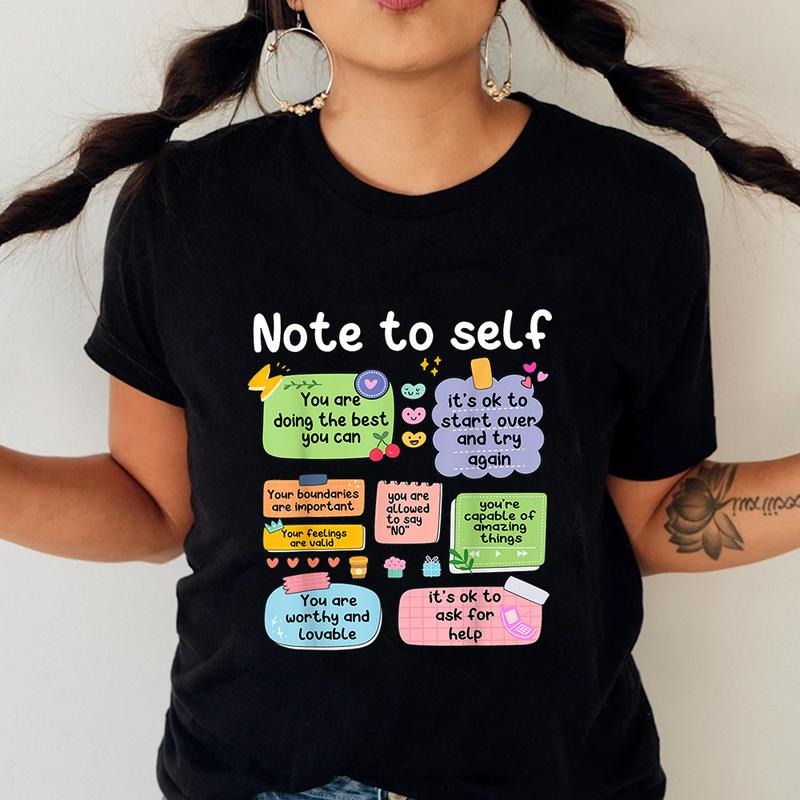 Note Self Pure Cotton Casual Street Crew Neck Short - Adult & Kids T-Shirts, Sweatshirts & Hoodies apparel design preview 1