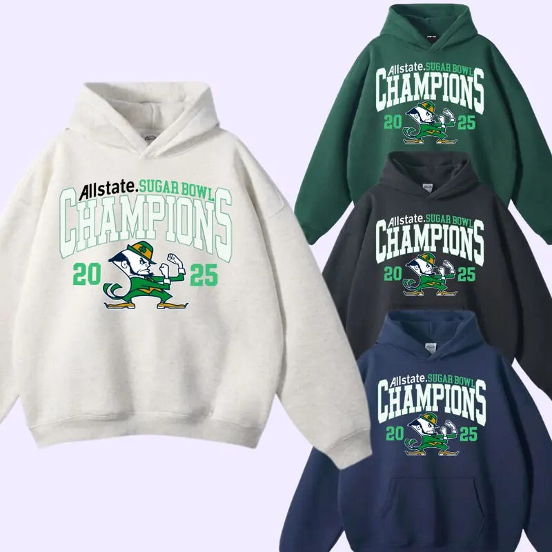 Notre Dame College NCAA Football Playoff Vintage 2025 - Adult & Kids T-Shirts, Sweatshirts & Hoodies apparel design preview 1