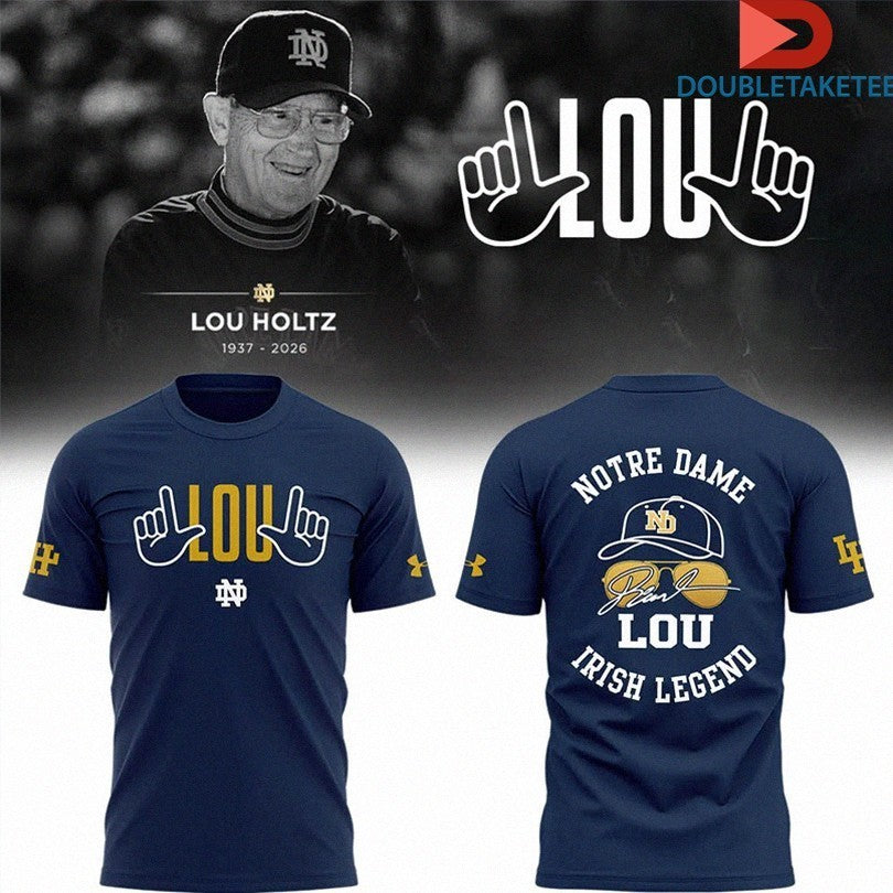 Notre Dame Fighting Irish Lou Holtz Coach Legend - Adult & Kids T-Shirts, Sweatshirts & Hoodies apparel design preview 1