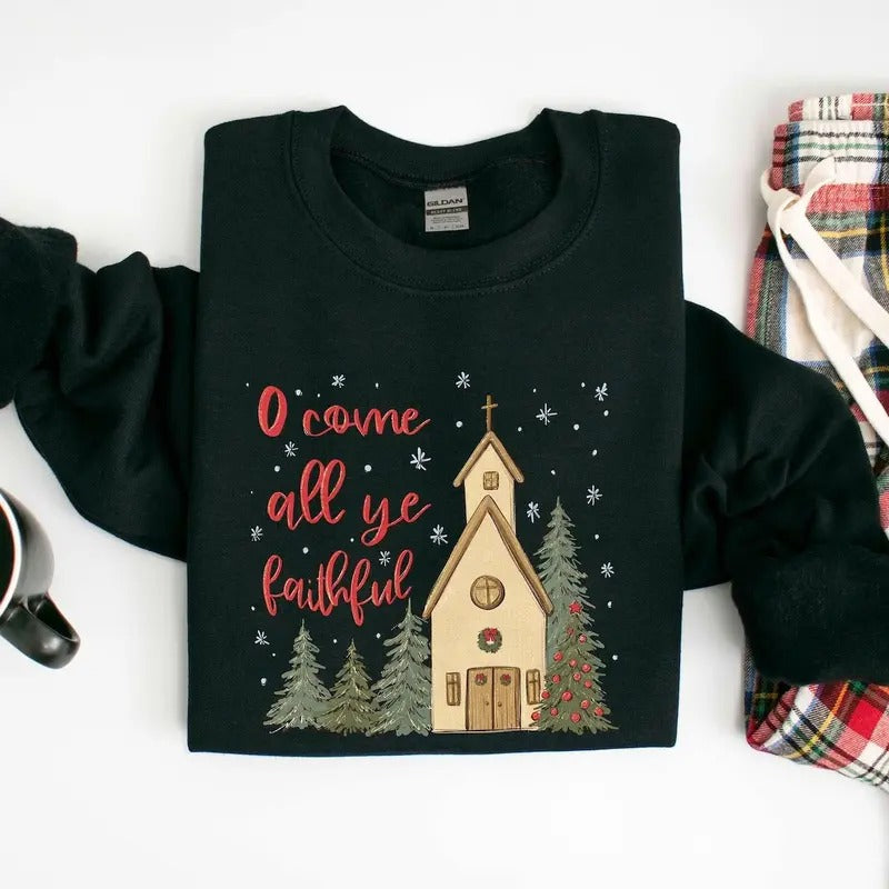O Come Season Christian Nativity True Story Religious - Adult & Kids T-Shirts, Sweatshirts & Hoodies apparel design preview 1