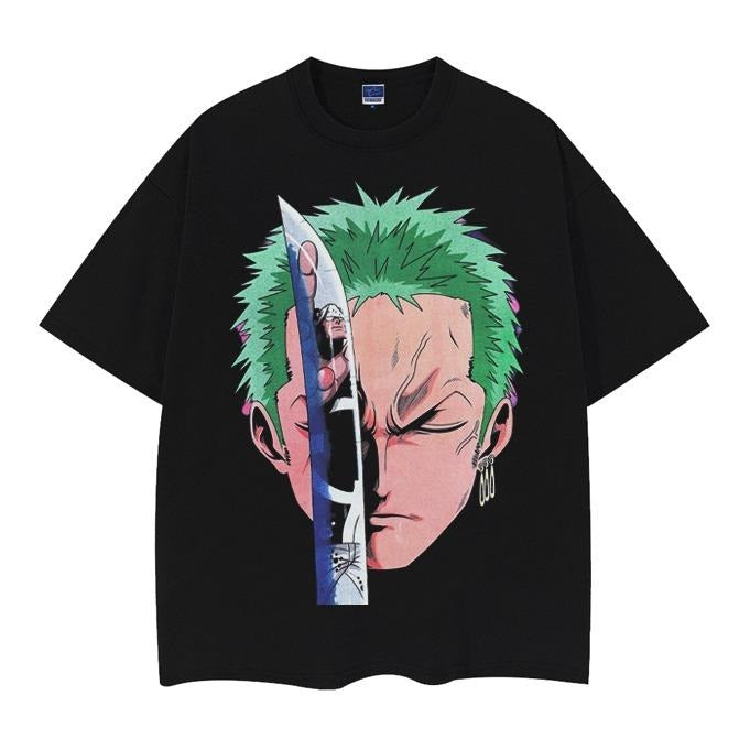 OP "Zoro" Vintage Anime 100% Cotton Original Top - Adult & Kids T-Shirts, Sweatshirts & Hoodies apparel design preview 1