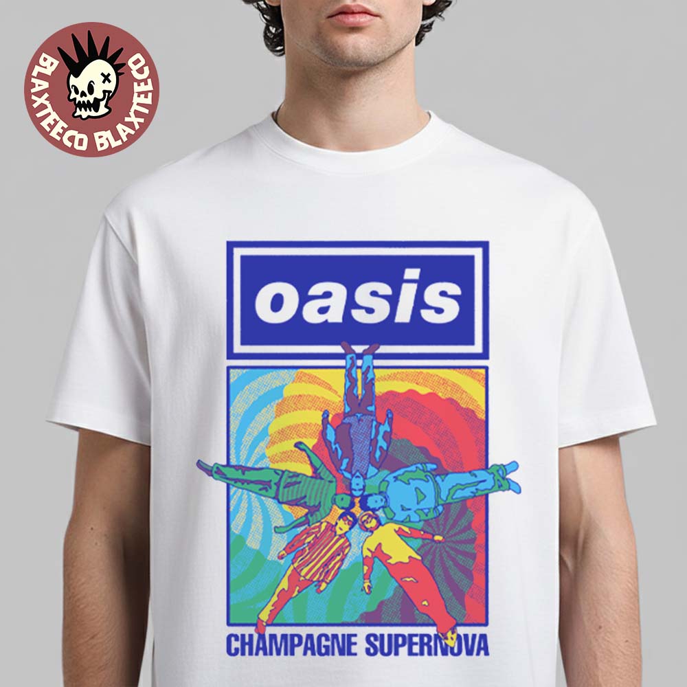 Oasis Champagne Supernova Band Floor Lay - Adult & Kids T-Shirts, Sweatshirts & Hoodies apparel design preview 1