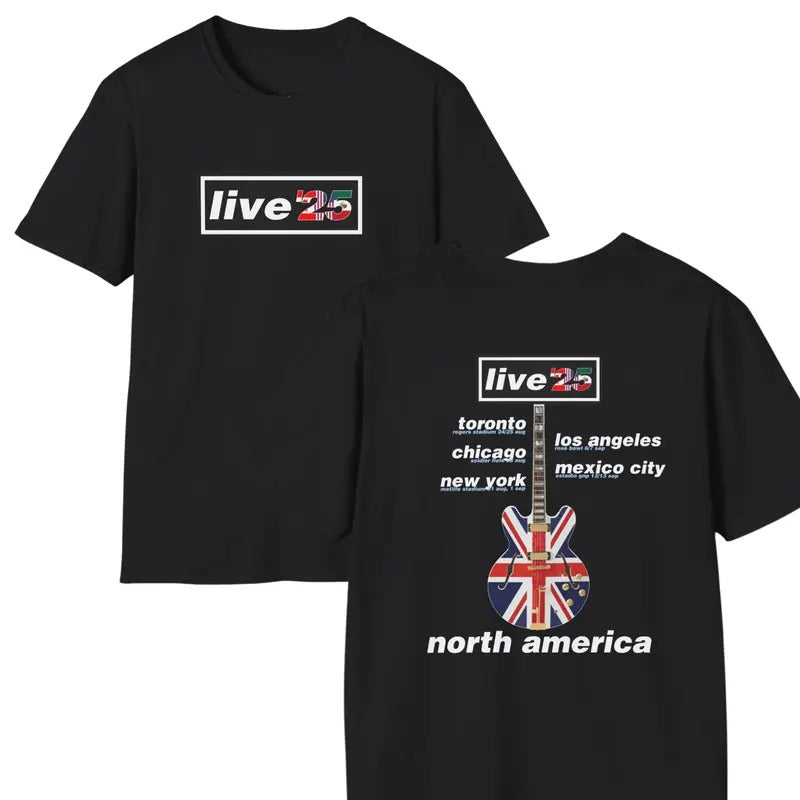 Oasis Live '25 North America Tour Vintage Concert - Adult & Kids T-Shirts, Sweatshirts & Hoodies apparel design preview 1