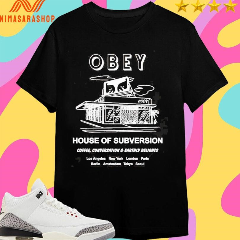Obey House Of Subversion Coffee Conversation And - Adult & Kids T-Shirts, Sweatshirts & Hoodies apparel design preview 1