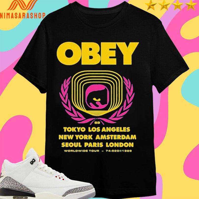 Obey Icon Eye Wreath Tokyo Los Angeles New York - Adult & Kids T-Shirts, Sweatshirts & Hoodies apparel design preview 1