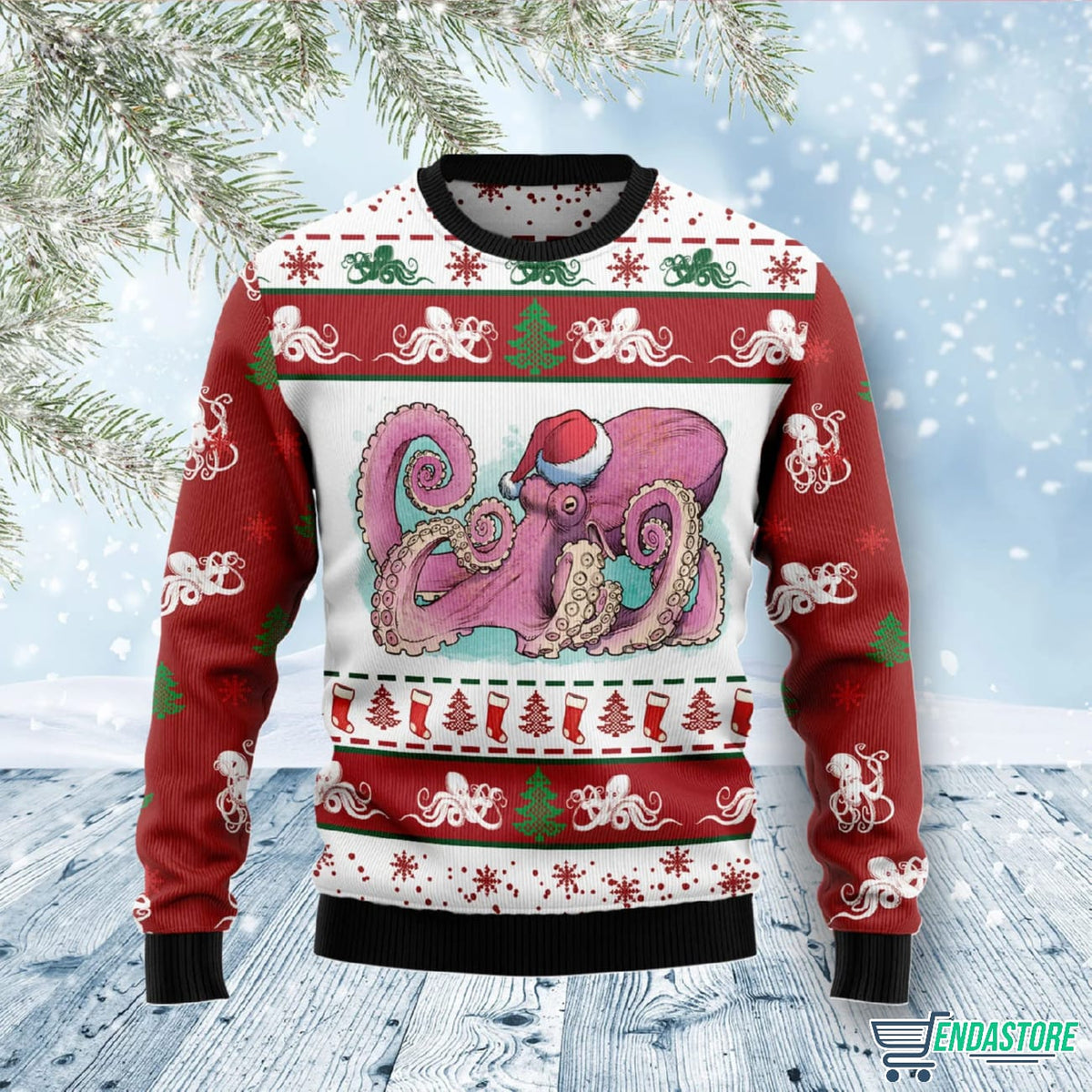 Octopus Noel 3D Ugly Christmas Sweater - Holiday Gift product image