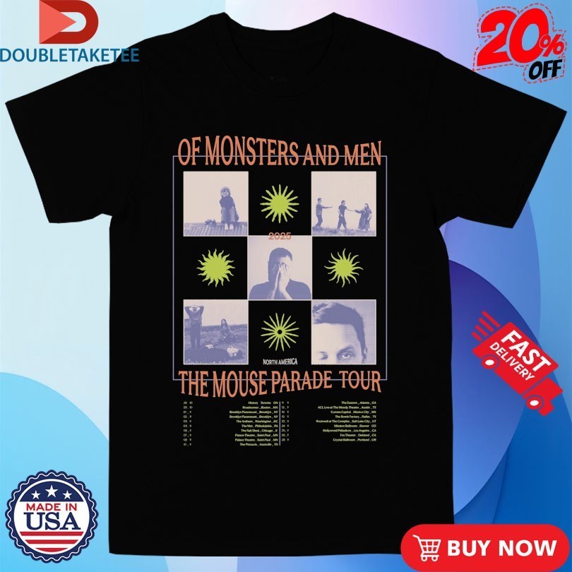 Of Monsters And Men The Mouse Parade 2025 Tour Dates - Adult & Kids T-Shirts, Sweatshirts & Hoodies apparel design preview 1