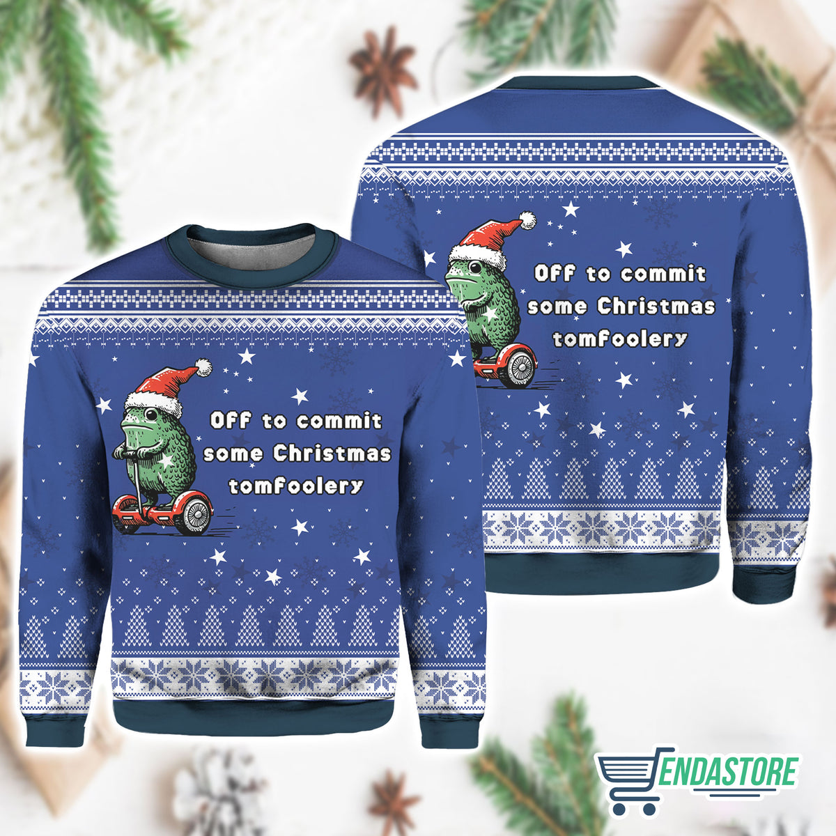 Off To Commit Some Christmas Tomfoolery 3D Ugly Christmas Sweater - Holiday Gift product image