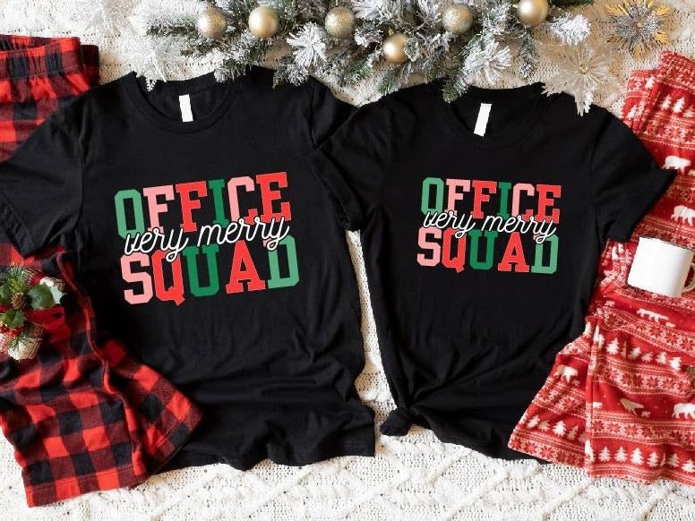 Office Squad Very Merry Matching Crew X Mas Party - Adult & Kids T-Shirts, Sweatshirts & Hoodies apparel design preview 1