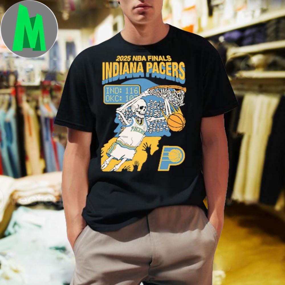 2025 NBA Finals Indiana Pacers Skeleton Basketball - Adult & Kids T-Shirts, Sweatshirts & Hoodies apparel design preview 1