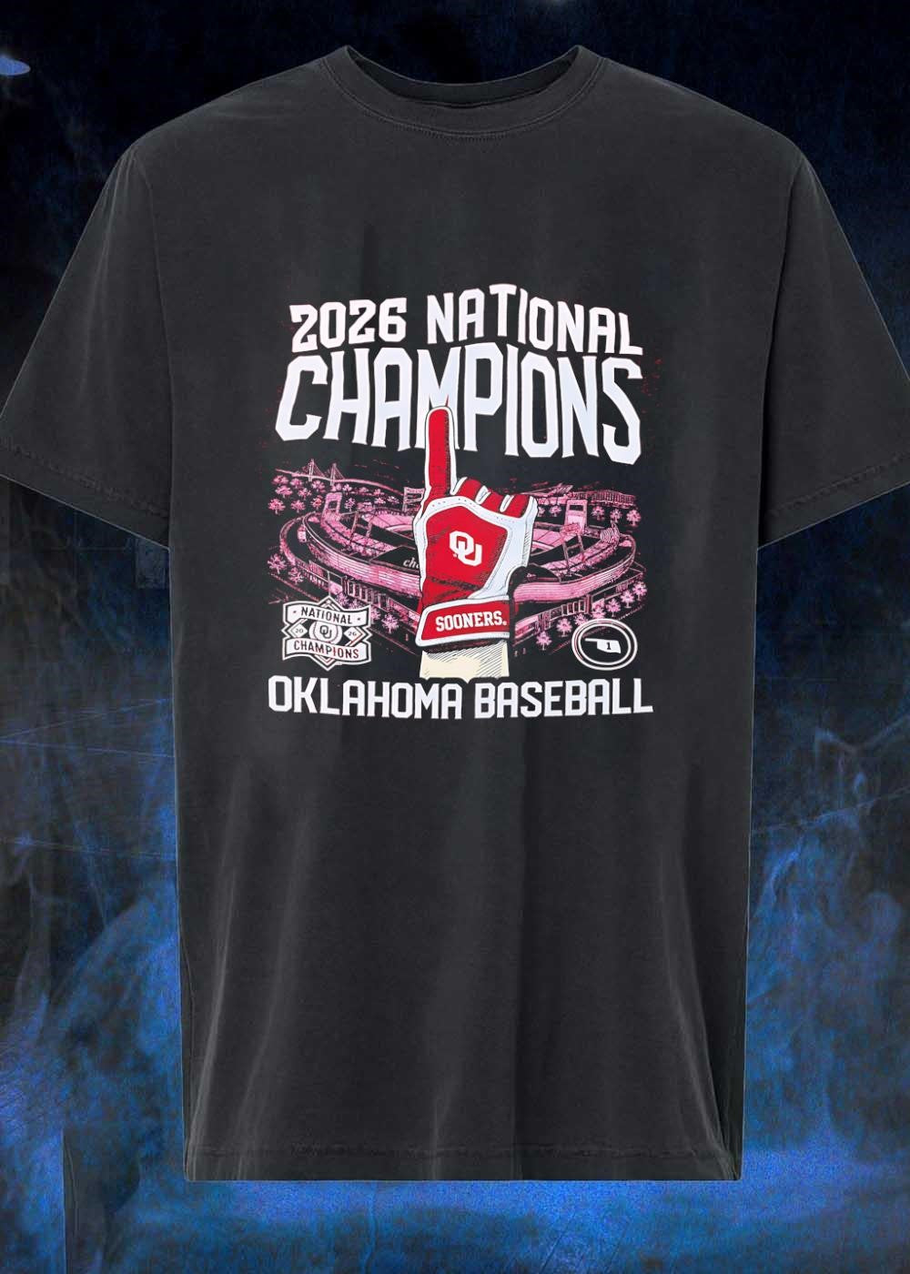 2026 National Champions Oklahoma Sooners Baseball - Adult & Kids T-Shirts, Sweatshirts & Hoodies apparel design preview 1