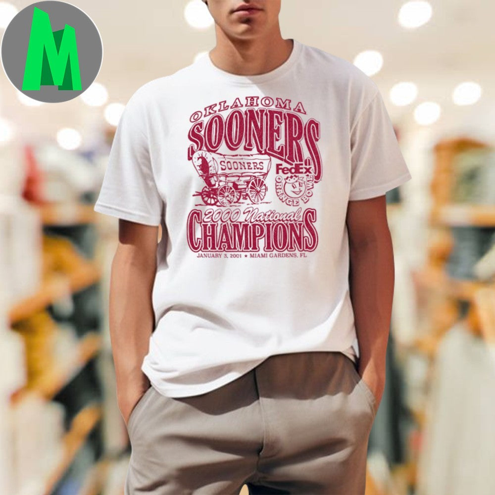 47 Brand White Oklahoma Sooners 2000 National - Adult & Kids T-Shirts, Sweatshirts & Hoodies apparel design preview 1