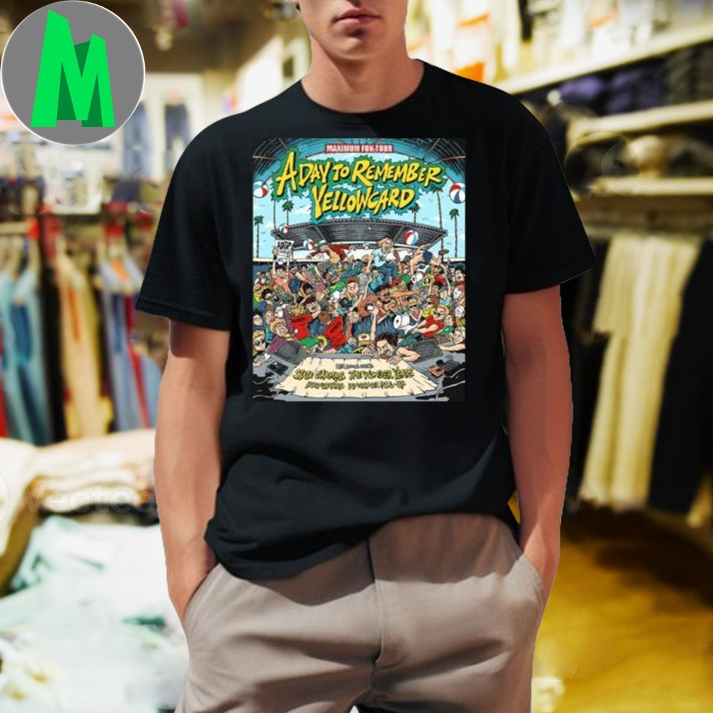 A Day To Remember Yellowcard Maximum Fun Tour 2025 - Adult & Kids T-Shirts, Sweatshirts & Hoodies apparel design preview 1