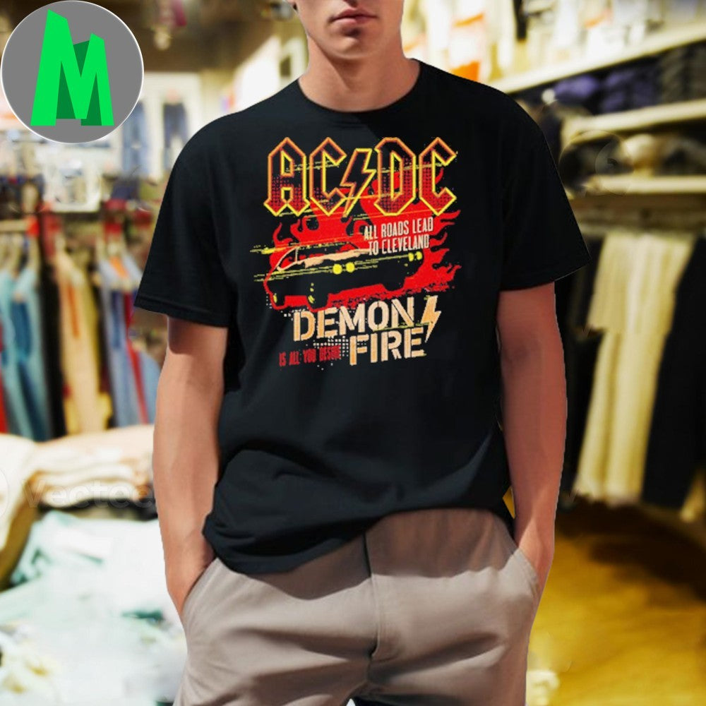 AC DC Demon Fire The Huntington Bank Field 2025 Tour - Adult & Kids T-Shirts, Sweatshirts & Hoodies apparel design preview 1