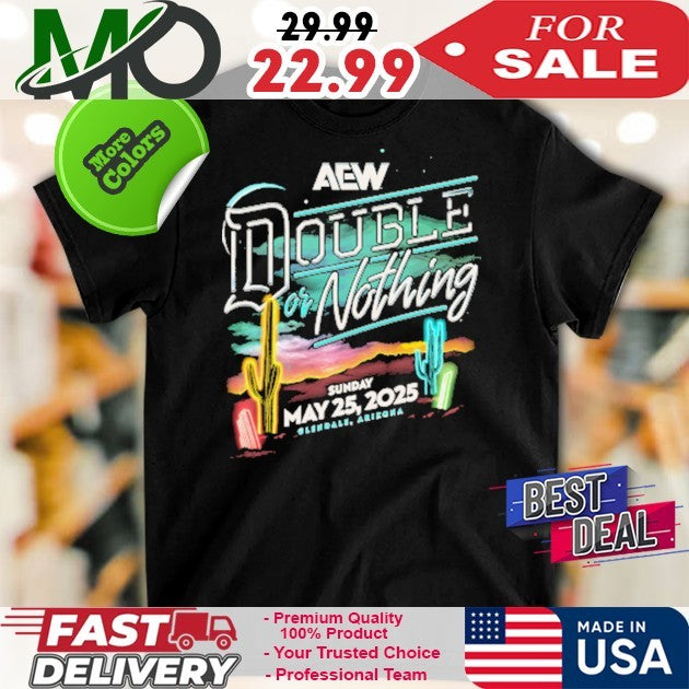 AEW Double or Nothing 2025 Official Comfort Colors - Adult & Kids T-Shirts, Sweatshirts & Hoodies apparel design preview 1