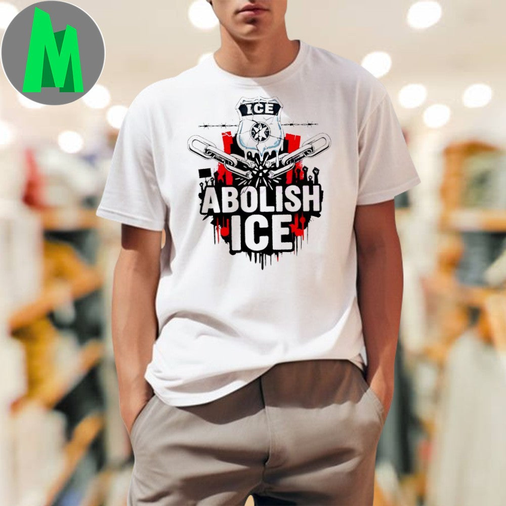 Abolish Ice Protest Graphic Badge Barbed Wire Art - Adult & Kids T-Shirts, Sweatshirts & Hoodies apparel design preview 1