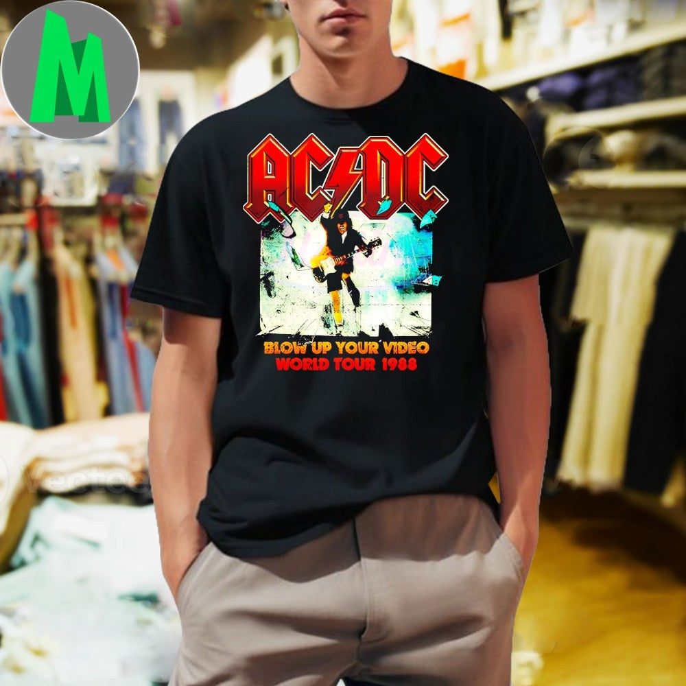Acdc Blow Up Your Video World Tour 1988 - Adult & Kids T-Shirts, Sweatshirts & Hoodies apparel design preview 1