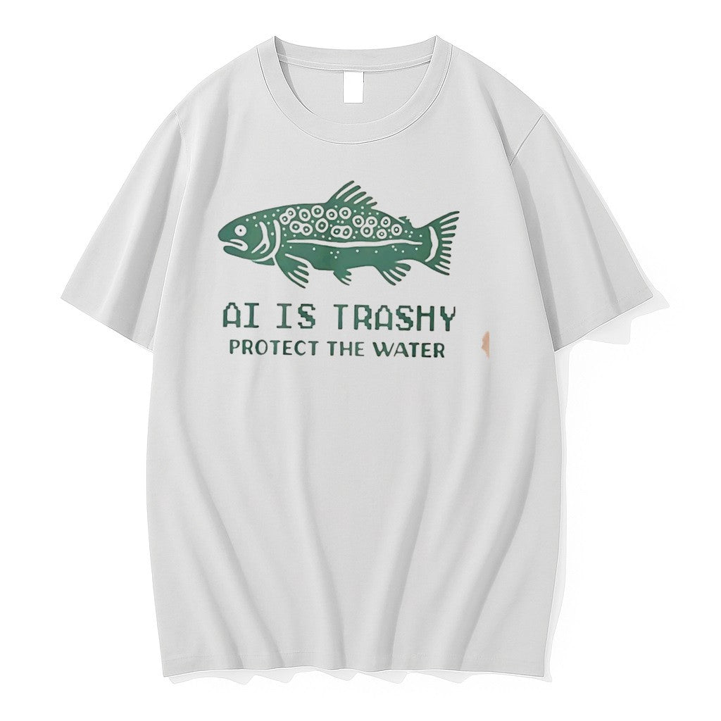 Official Ai Is Trashy Protect The Water Fish Jpg - Adult & Kids T-Shirts, Sweatshirts & Hoodies apparel design preview 1
