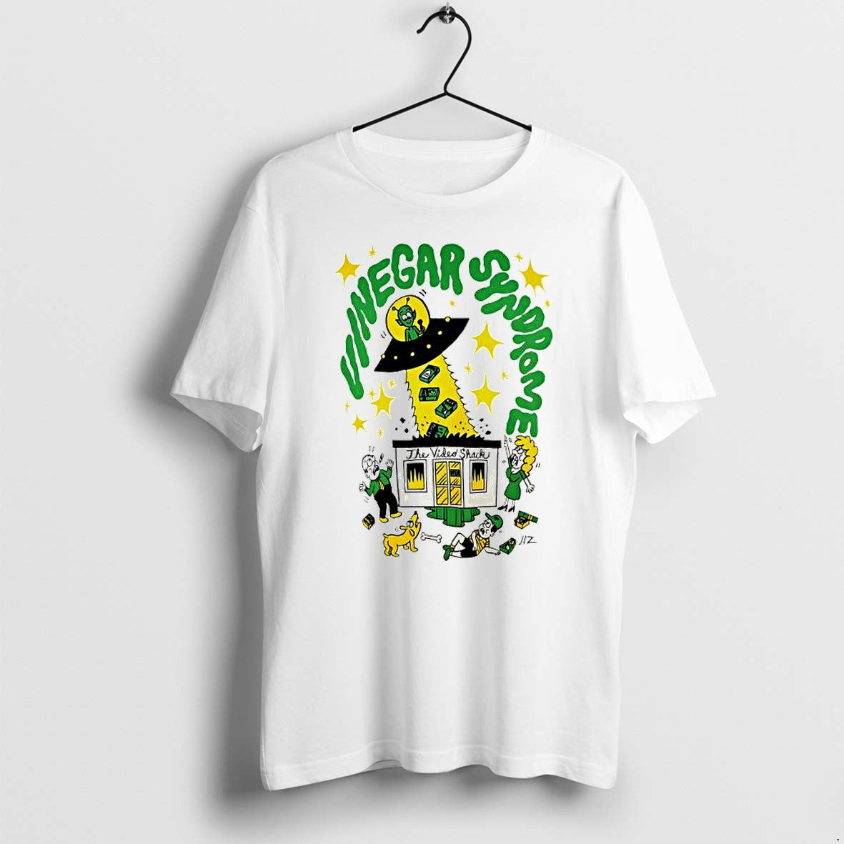 Official Alien Attack On The Video Shack Cartoon Jpg - Adult & Kids T-Shirts, Sweatshirts & Hoodies apparel design preview 1