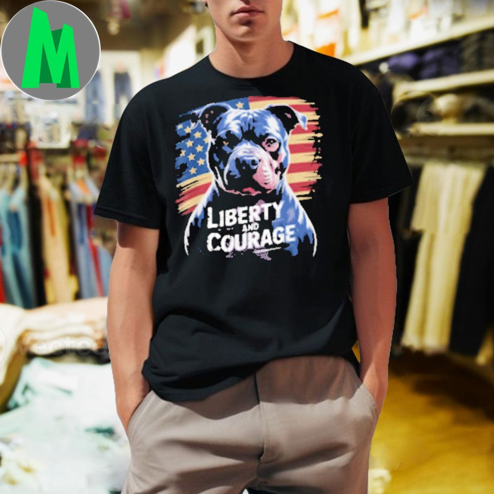 American Pitbull Terrier USA Flag Patriotic 4th of - Adult & Kids T-Shirts, Sweatshirts & Hoodies apparel design preview 1