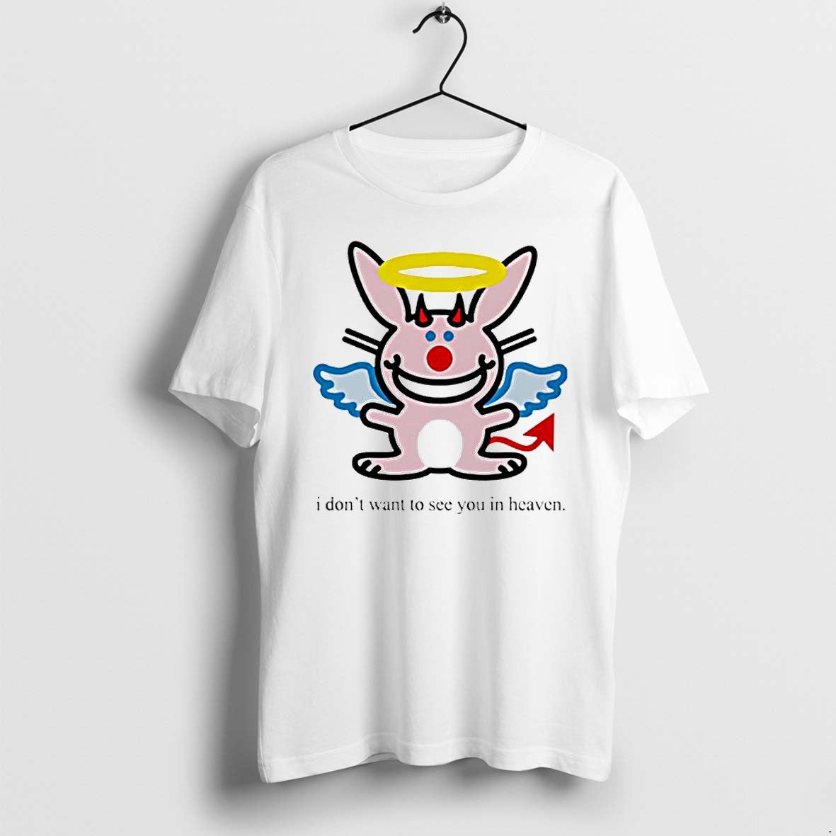 Official Angel Devil Rabbit I Dont Want To See You In - Adult & Kids T-Shirts, Sweatshirts & Hoodies apparel design preview 1