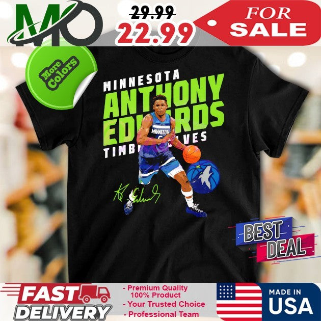 Anthony Edwards Minnesota Timberwolves Player - Adult & Kids T-Shirts, Sweatshirts & Hoodies apparel design preview 1