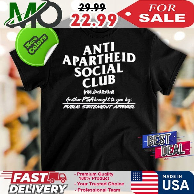 Anti Apartheid Social Club Free Palestine Political - Adult & Kids T-Shirts, Sweatshirts & Hoodies apparel design preview 1