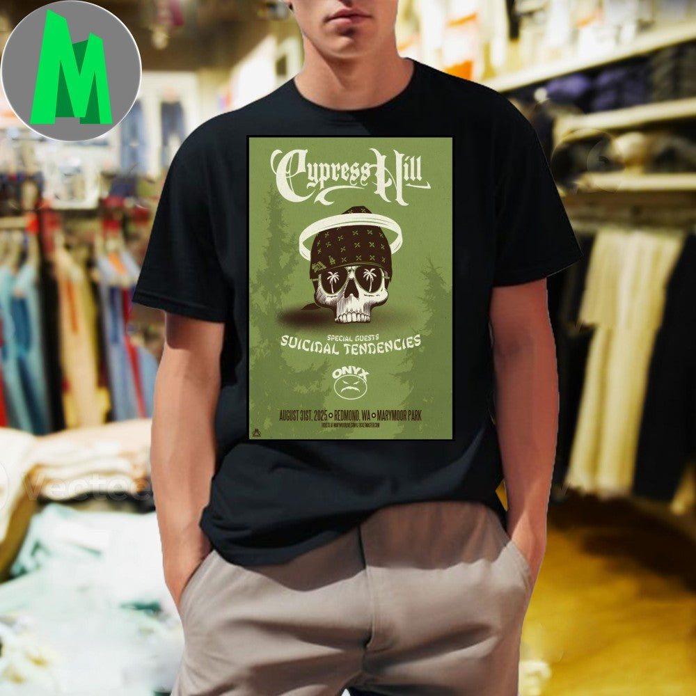 Aug 31 2025 Live Cypress Hill Marymoor Amphitheater - Adult & Kids T-Shirts, Sweatshirts & Hoodies apparel design preview 1