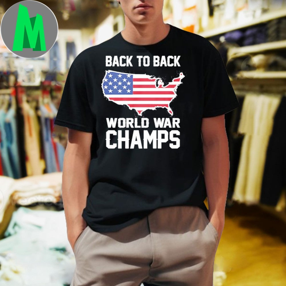 Back To World War Champs USA Map Graphic - Adult & Kids T-Shirts, Sweatshirts & Hoodies apparel design preview 1