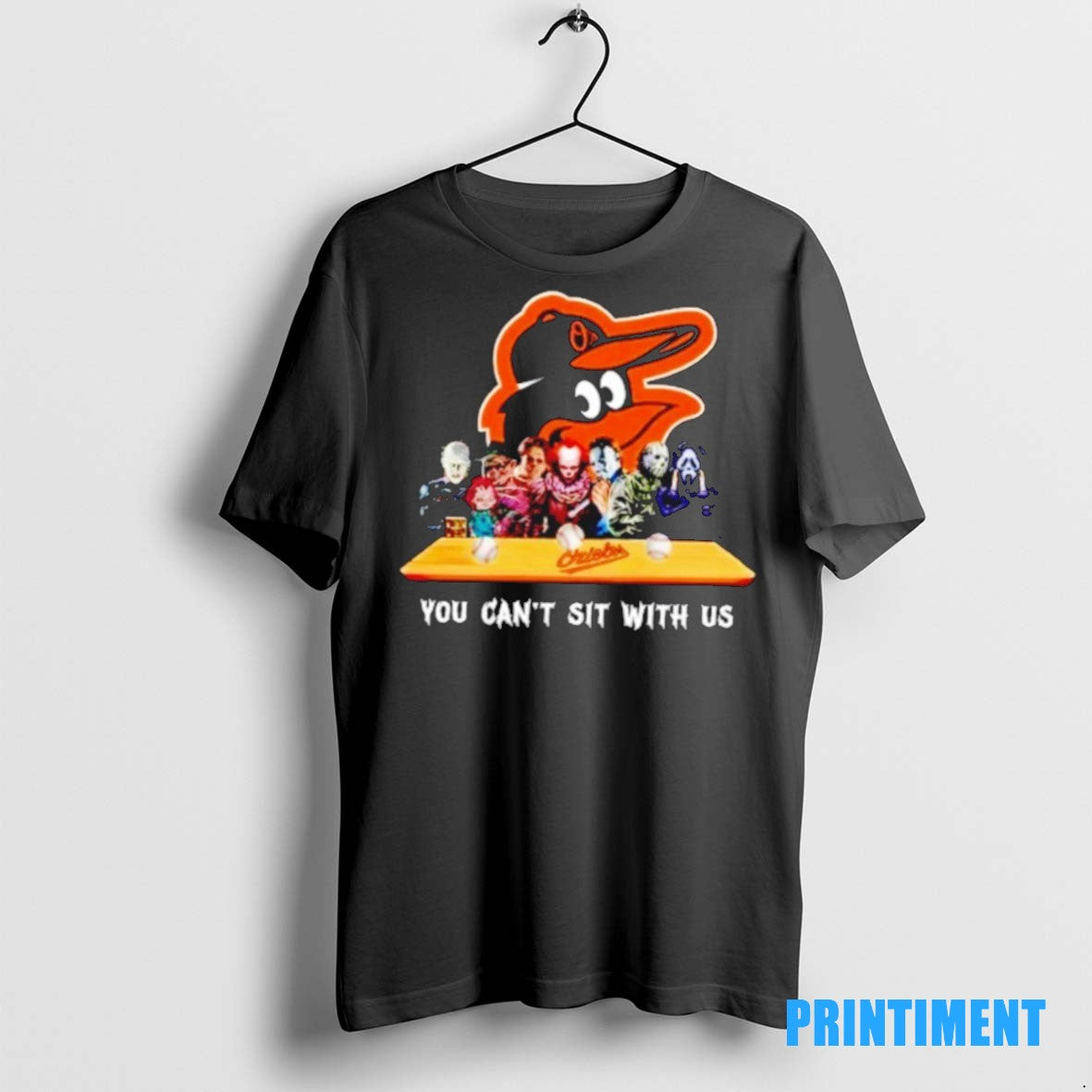 Official Baltimore Orioles X Horror Characters You - Adult & Kids T-Shirts, Sweatshirts & Hoodies apparel design preview 1