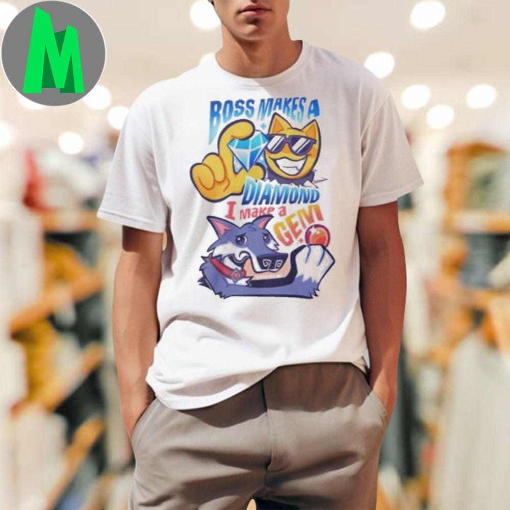 Boss Makes A Diamond I Make Gem Funny Cartoon Graphic - Adult & Kids T-Shirts, Sweatshirts & Hoodies apparel design preview 1