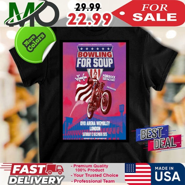 Bowling for Soup London Tour OVO Arena, 13 Dec 2025 - Adult & Kids T-Shirts, Sweatshirts & Hoodies apparel design preview 1