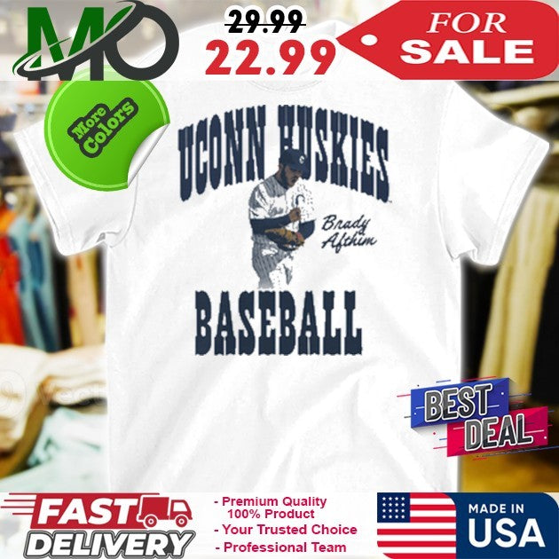 Brady Afthim Illustrated Uconn Huskies Baseball - Adult & Kids T-Shirts, Sweatshirts & Hoodies apparel design preview 1