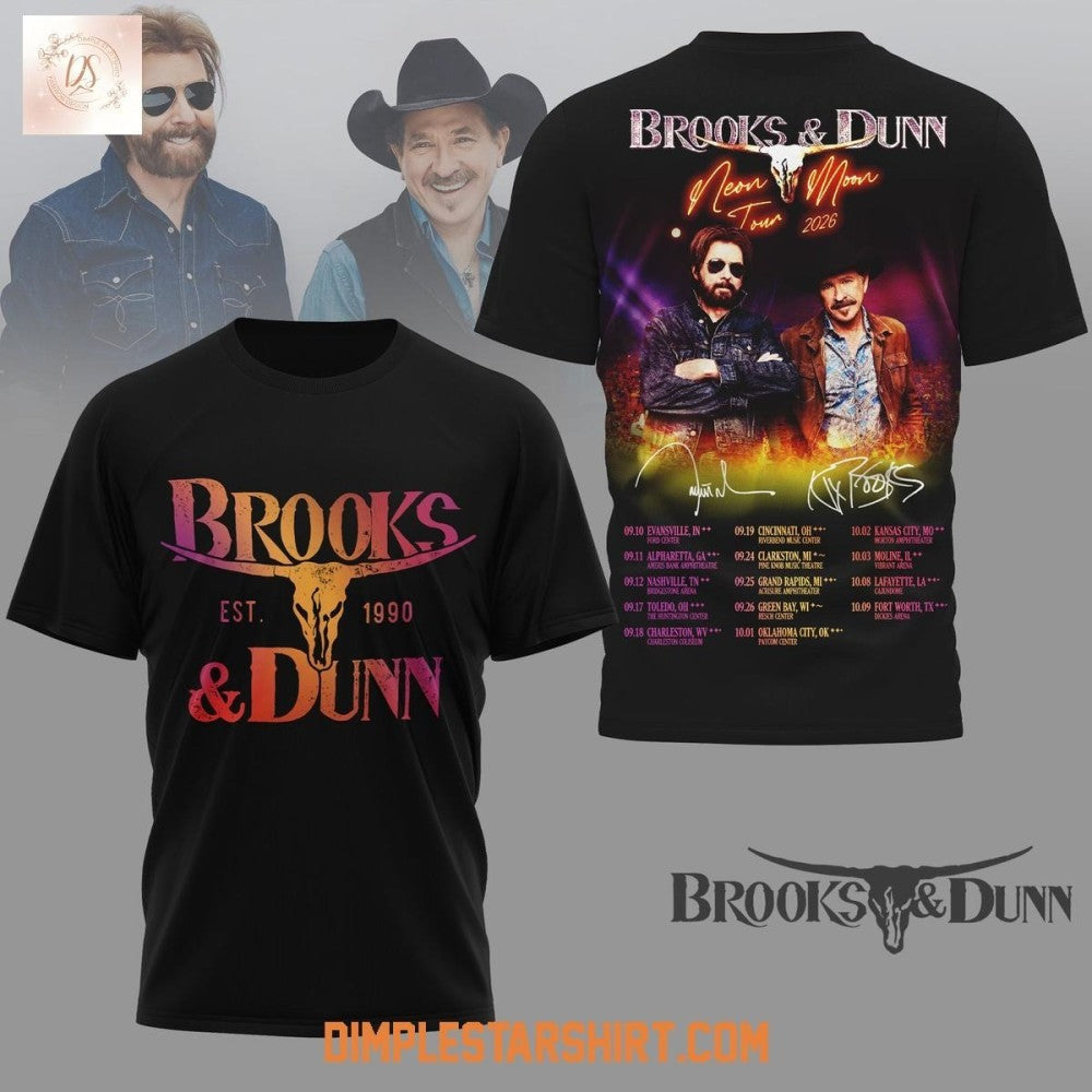Brooks Dunn Neon Moon Tour 2026 - Adult & Kids T-Shirts, Sweatshirts & Hoodies apparel design preview 1