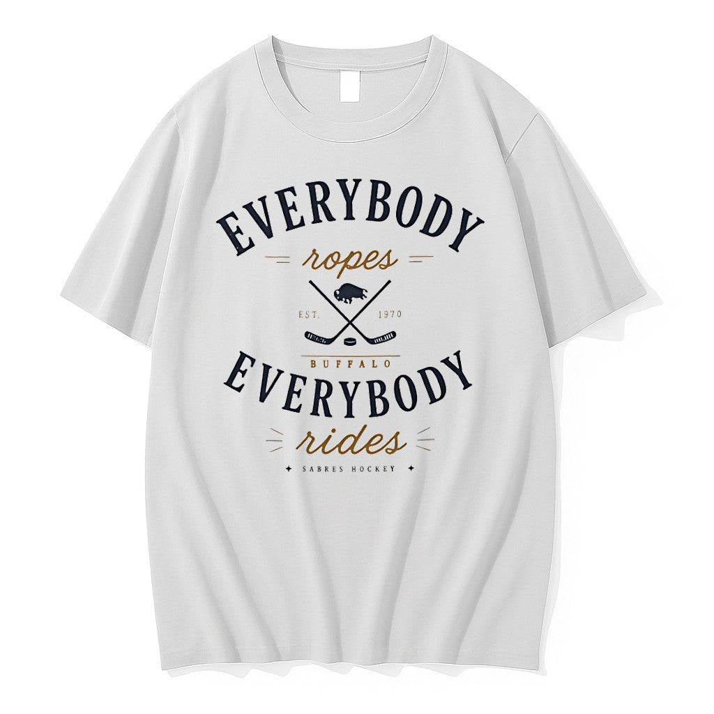 Official Buffalo Sabres Everybody Ropes Rides Hockey - Adult & Kids T-Shirts, Sweatshirts & Hoodies apparel design preview 1